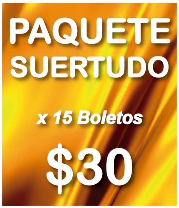 Paquete SUERTUDO de 15 boletos